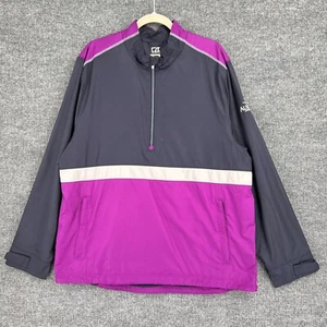 Cutter Buck 1/4 Zip Jacket Mens XL Navy Purple Golf WindTec Pullover Embroidered - Picture 1 of 14