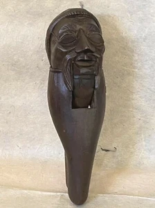 FINE ANTIQUE MUSTACHIOED MAN WITH GLASSES Wooden Nutcracker Black Forest c.1890 - Picture 1 of 11