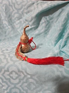 Feng Shui Pure Brass Metal Wu Lou Gourd Guord Keychain Amulet Home Decoration - Picture 1 of 4