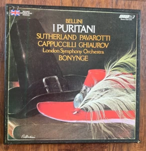 BELLINI - I PURITANI 3LP BOX SET SUTHERLAND PAVAROTTI BONYNGE LSO Vinyl is EX - Imagen 1 de 4