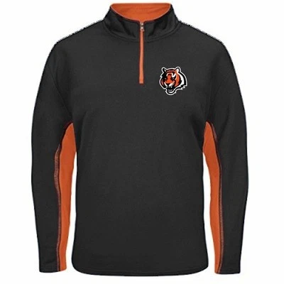 Cincinnati Bengals NFL Hombres 1/4 Cremallera Ligero Vellón Negro Tallas Grandes y Altas Foto 1 de 2