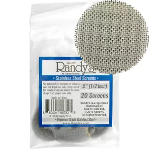 Randy's .50" (1/2-Inch) Stainless-Steel Tobacco Pipe Screens (10 Pack) - Picture 1 of 1