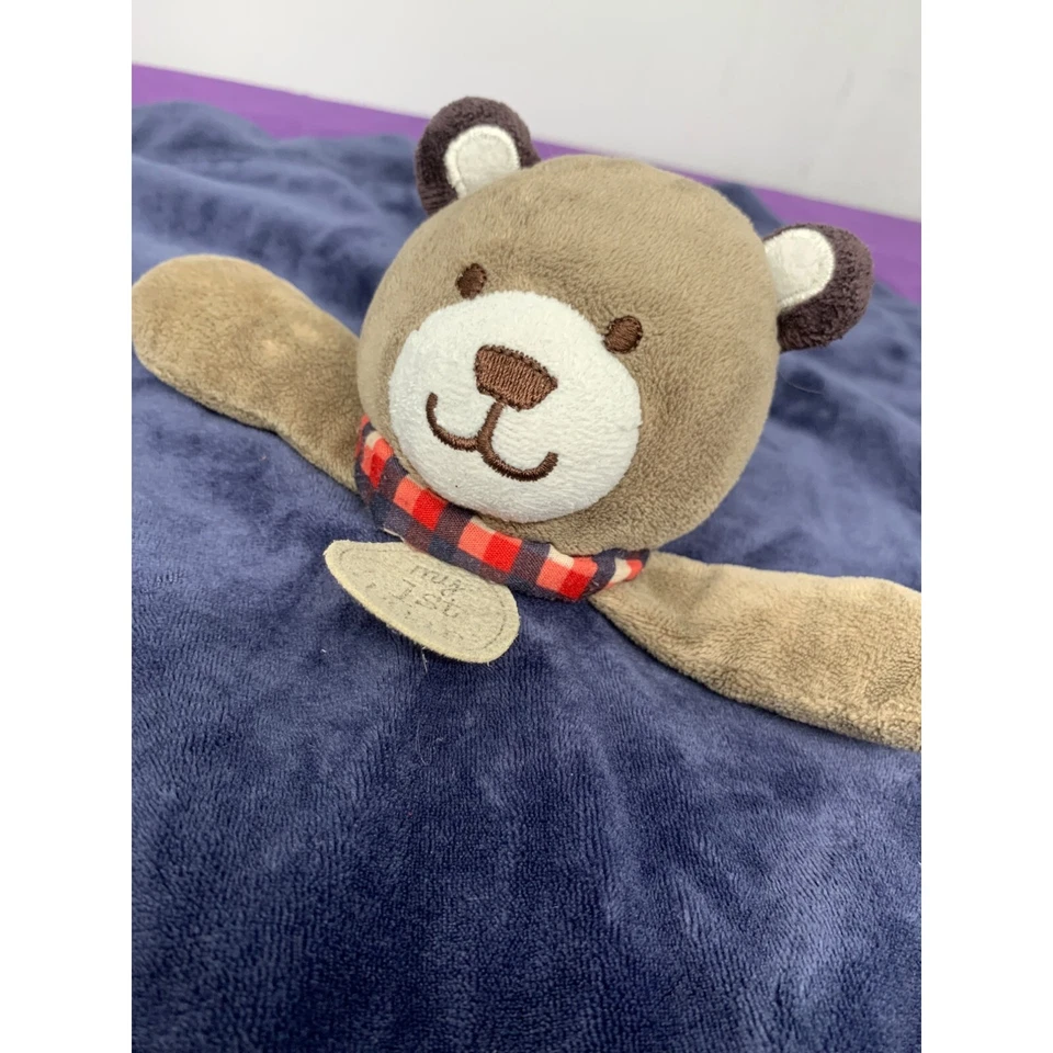 Cobertor de segurança Carters Child Of Mine 2013 My First Bear marrom azul amor minky - Imagem 1 de 4