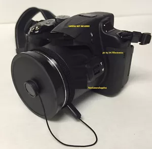 SLIP-ON FRONT LENS CAP DIRECTLY TO CAMERA FUJI S2950HD S2960HD FINEPIX+HOLDER#2 - Picture 1 of 6