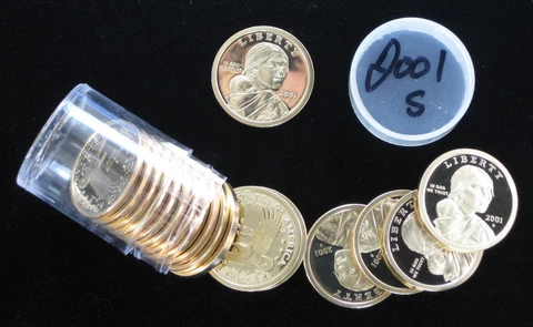 2001-S Proof Sacagawea Native American Dollar 20pc Roll Cover