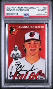 2023 Topps Chrome Platinum Anniversary #50 GUNNAR HENDERSON Refractor - PSA 10 - Picture 1 of 2
