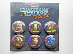 Disney Movie Club Marvel Guardians of the Galaxy Vol. 2 NEW 6-Button Pin Set - Picture 1 of 3