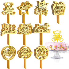 150 Pcs Happy Birthday Cake Toppers Acrylic Cake Topper Glitter Birthday Cake De
