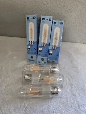 3 Simba Lighting LED T10 Tubular Vintage Edison Filament Light Bulbs 6W Dimmable - Image 1 of 4
