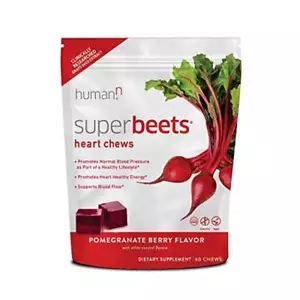 Masticare cuori HumanN SuperBeets | Estratto di semi d'uva e polvere di barbabietola non OGM - Foto 1 di 6