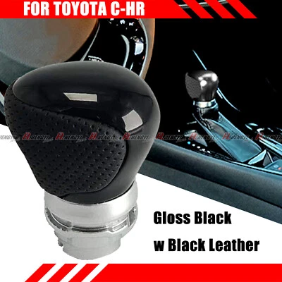 Gloss Black Leather Automatic Gear Stick Shift Knob For Toyota C-HR 2019-2023 - Image 1 of 4