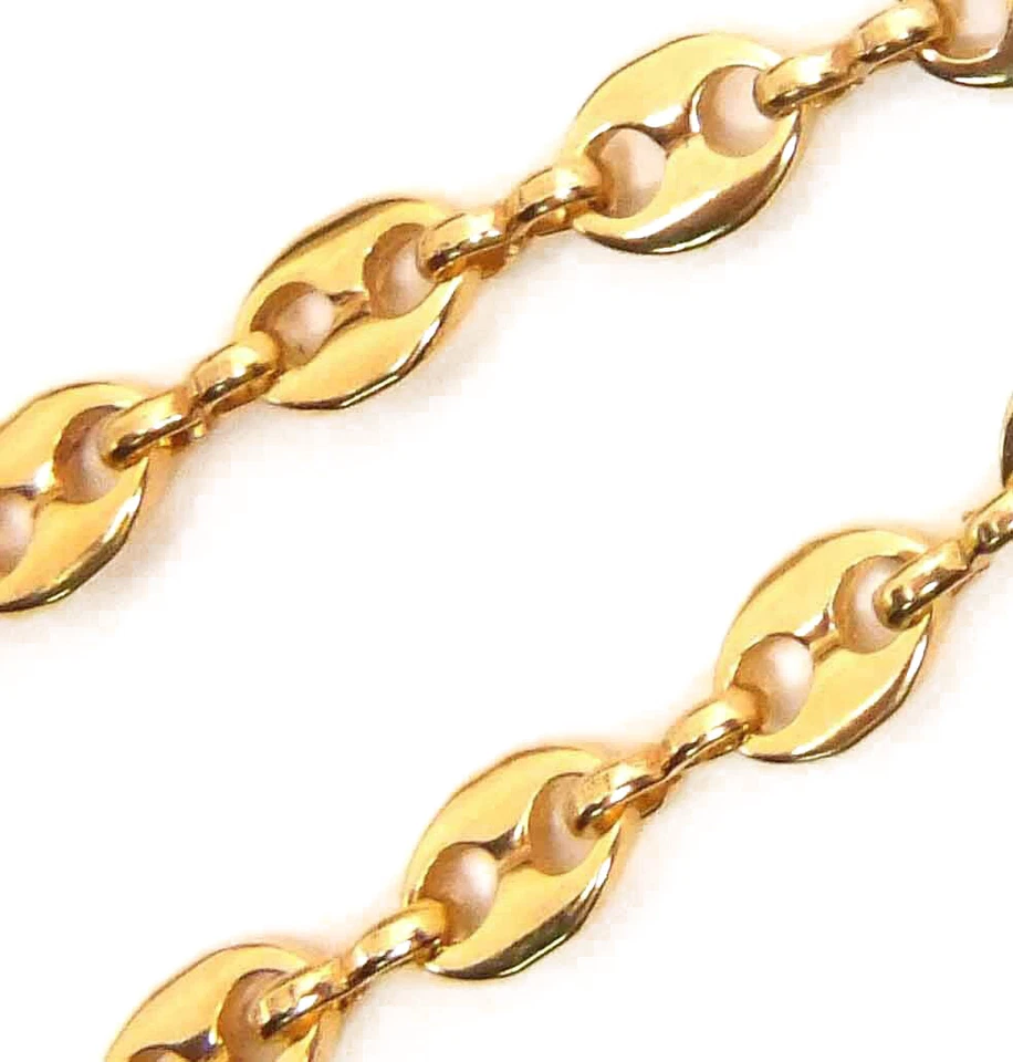 COLLIER CHAINE GRAIN DE CAFÉ OR Doublé ou plaqué or bijoux cadeau homme femme - Photo 1/4