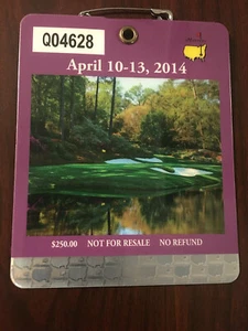 2014 MASTERS BADGE TICKET AUGUSTA NATIONAL GOLF PGA BUBBA WATSON WINS 2ND UGA - Picture 1 of 3