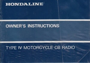 Honda HONDALINE Type IV Motorcycle CB RADIO ~ 1980s Owner's Instruction MANUAL - Picture 1 of 1