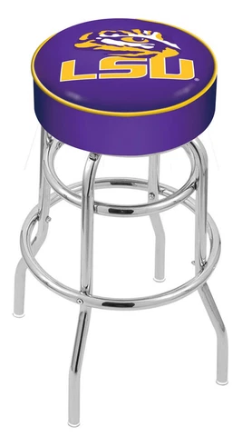 30" L7C1 - 4" Louisiana State Cushion Seat with Double-Ring Base Bar Stool Cover