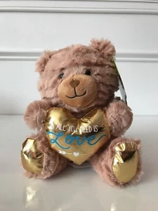 Neu mit Etikett Animal Adventure braun hellbraun gold Plüsch-TEDDYBÄR All You Need is Love - Bild 1 von 4