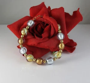 14k Gold Murano Art Glass Beaded QVC Bracelet CAT RESCUE - Picture 1 of 2