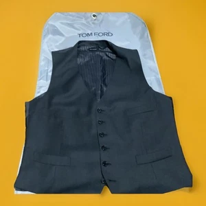 Tom Ford Mens Grey Wool Classic Waistcoat Size 44 - Picture 1 of 10