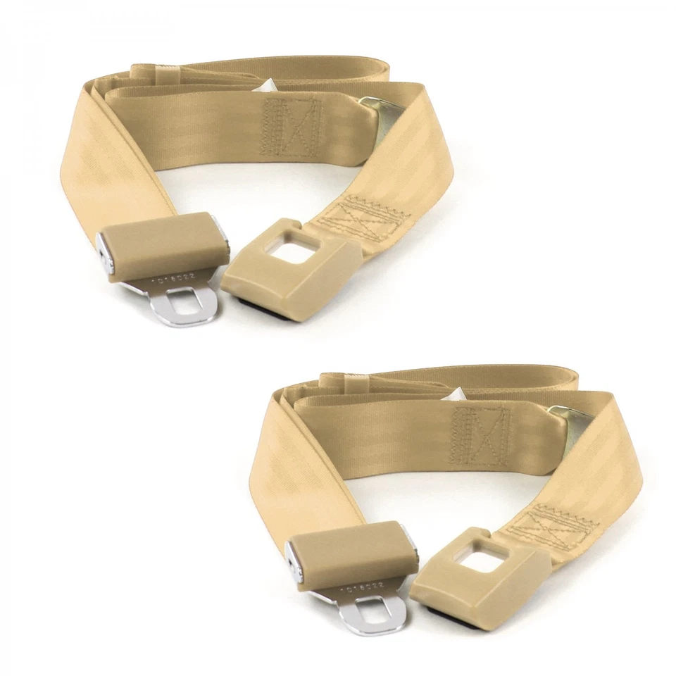 Ford Fairlane 1962 - 1965 Standard 2pt Tan Lap Bucket Seat Belt Kit - 2 Belts   - Image 1 of 1