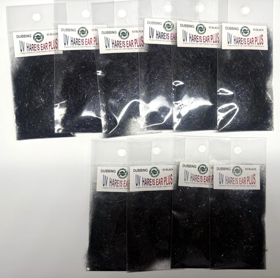 JAN SIMAN UV LIEBRES DOBLAJE DE OREJA / LOTE DE 10 PAQUETES / MATERIAL PARA ATAR MOSCAS PESCA CON MOSCA 1 Foto 1 de 1