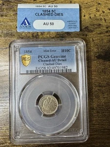 1854 H10C NGC AU50 Arrows Liberty Seated Half Dime PCGS AU Details True View - Bild 1 von 4