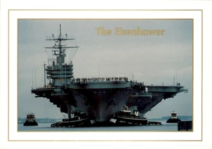 Die USS Eisenhower Flugzeugträger Postkarte Atombetriebener Flugzeugträger - Bild 1 von 2
