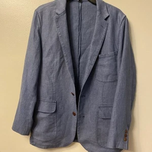 j crew baird mcnutt Irish Linen Jacket Men Size 38S Blue/grey - Picture 1 of 6