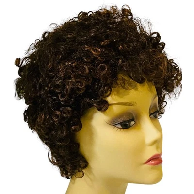 Human Hair Curly Wig ASHRO Color FS430 Brown Copper Women Teens One Size NWT - Image 1 of 4