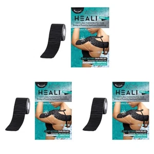 Heali Kinesiology Tape 3 Pack, Magnesium & Menthol Infused, Elastic Sports Ta... - Picture 1 of 7