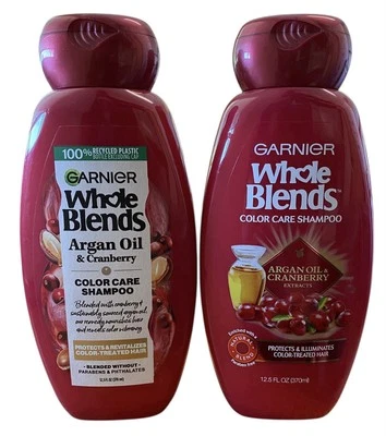 Garnier Whole Blends Color Care Shampoo Argan Oil & Cranberry 12.5 fl oz 2 Pack - Image 1 of 4