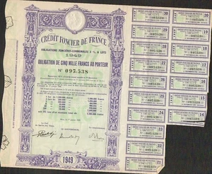 Emprunt CRÉDIT FONCIER de FRANCE 1949 5 000 frs (U) - Foto 1 di 1