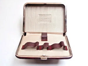 Rasierhobel ETUI APOLLO SOLINGEN for DE Razor Large Leather Case Nos Dark RED - Picture 1 of 10