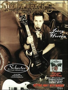 Papa Roach Jerry Horton Schecter Tempest Guitarra Personalizada Anuncio 8 x 11 - Imagen 1 de 3