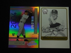 2001 fleer greats of the game autograph/2004 playoff absolute memorabilla w. for