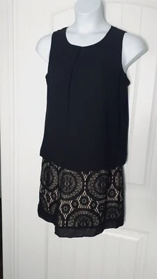 AB Studio Sleeveless Black Knee-length Dress Large - Image 1 of 4