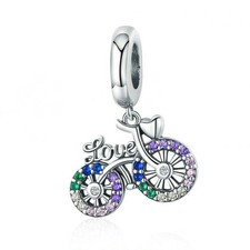 1pcs silver CZ European Charm Beads suit 925 Bracelet Necklace Pendant Chain