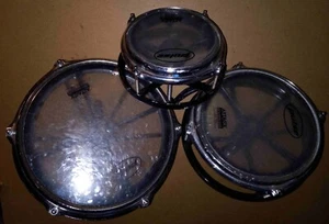 3 Drum Set Roto Toms Pulse attack heads no branding on drum 10" 8" 6" - Picture 1 of 9