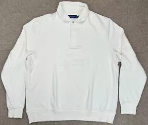 Vineyard Vines Men's Ivory Long Sleeve Button Up Rugby Polo Shirt Size Large - Picture 1 of 10