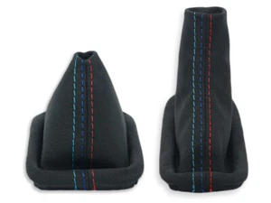 SCHALTMANSCHETTE HANDBREMSSACK FUR BMW X5 E53 automatik ALCANTARA NAHT /M/Power - Bild 1 von 4