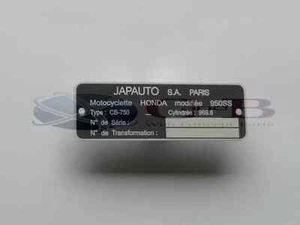 PLAQUE DE CADRE HONDA JAPAUTO 750 - Imagen 1 de 3