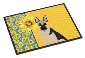 Sunflower Black Silver German Shepherd Indoor Outdoor Mat 18x27 WDK5421MAT - Picture 1 of 3
