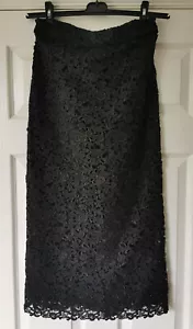 Rochas schwarz Makramee bestickter Rock mit Spitze IT38/UK6 - Bild 1 von 8