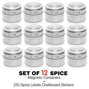 Magnetic Spice Rack For Side Of Fridge Stainless Steel Magnetic Spice Rack - 12 - Picture 1 of 13