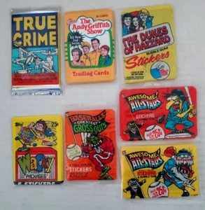 Lot of 7 Sealed packs of Stickers or Trading Cards - Picture 1 of 2