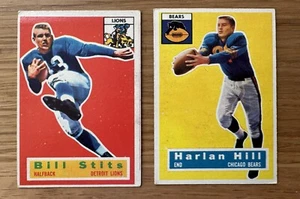 1956 Topps Football Harlan Hill Chicago Bears Card #59 - Picture 1 of 2