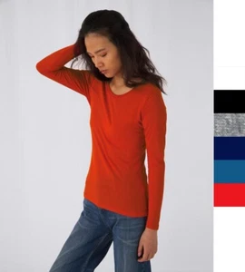 Damen Inspire Longsleeve T-Shirt B&C Medium Fit XS-2XL Baumwolle organisch TW071 - Bild 1 von 10
