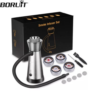 BORUIT Handheld Portable Smoker Gun Smoking Smoke Infuser for BBQ Cocktail Drink Food