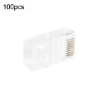 100Pack Cat5e RJ45 8P8C Gold Plated Modular Plug Wire Pass Data Networks Through