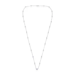 36" Silver Station Necklace CZ's By The Yard 925 5A Grade Cubic Zirconia Stones - Picture 1 of 3
