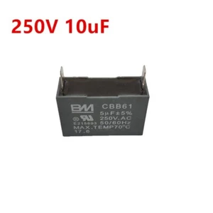 CBB61 10UF 250V 250VAC 10MFD Fan Motor Insert Capacitor 10 μF ± 5% 2 Pins - Picture 1 of 4